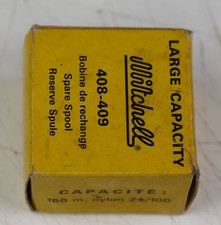 Bobine pour Moulinet vintage Mitchell 408 409 boite origine carton et plastique