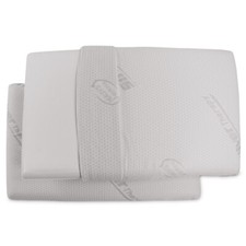 Paire Oreiller Coussin Savonnette Mousse à Mémoire H12cm Mites Hypoallergénique