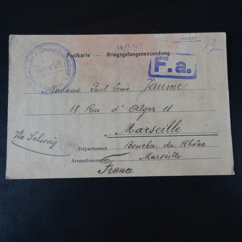 Ww1 camp giessen lettre - -,