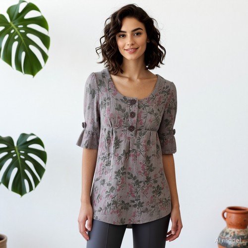 Boho cottage tunique longue - cottage,