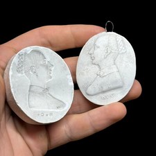 Ancien Moulage En Plâtre & Vers 1900 & Profil De Femme & À Identifier 