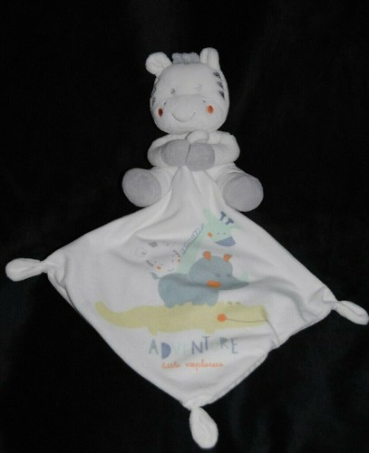 Doudou zèbre blanc mouchoir - doudou,