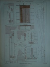 Estampe Ancienne Serrurerie. Persienne Fer Bois.   Epoque Art Nouveau PS69