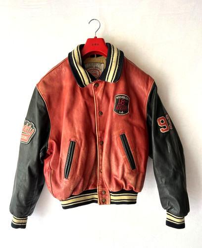 Blouson cuir rouge redskins - blouson,