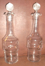 Anciens flacons huile et vinaigre en verre
