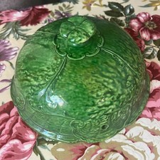 Suspension jardinière barbotine vintage 1960 verte fleur