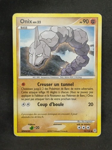 Carte pokémon onix 130 - onix, 92/130