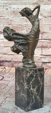 Art Déco Flapper Bronze Sculpture Statue Femelle Danseuse Figurine 1920 `S M.