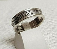 ANCIEN BIJOU BAGUE ANNEAU T51 ARGENT MASSIF A MOTIF VINTAGE SILVER RING / D3
