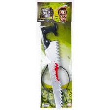 Serre-Tête Scie avec Faux Sang Halloween Blague Farce et Attrape Déguisement