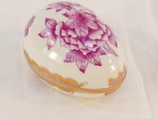 boite Bonbonniere Oeuf HEREND HUNGARY VBO QUEEN VICTORIA ROSE