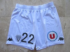 Short football SCO ANGERS porté n°22 KAPPA Ligue 1 blanc KOMBAT SYSTEM XL