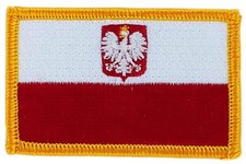 Patch écusson brodé Drapeau POLOGNE POLONAIS AIGLE POLSKA Thermocollant  Blason