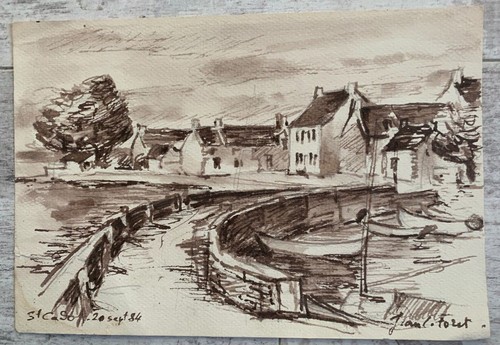 Aquarelle paysage village - aquarelle,