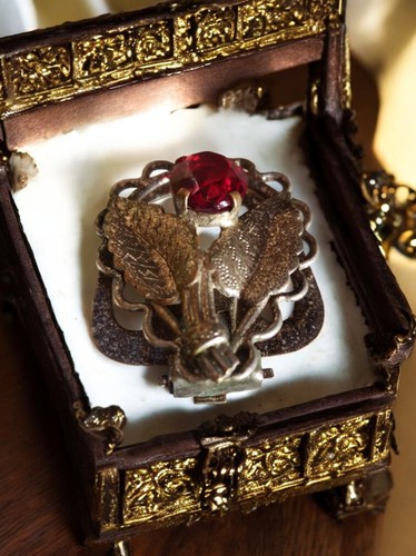 Broche vintage métal argenté