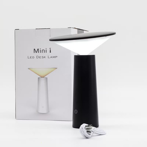 Lampe champignon tactile noire