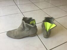 Bottines ZADIG & VOLTAIRE pointure 39 daim beige /jaune fluo 360€