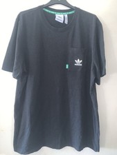 T Shirt Homme Adidas Hemp Noir Logo Trèfle Étiquette Verte Rare Collector