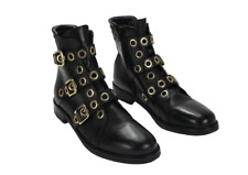 Maje Chaussures Femme EU 39 / UK 6 Bottines En Cuir Métal Doré