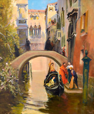 ALLEGRE Raymond (1857-1933) « Canal à Venise » Italie Provence Marseille Rialto