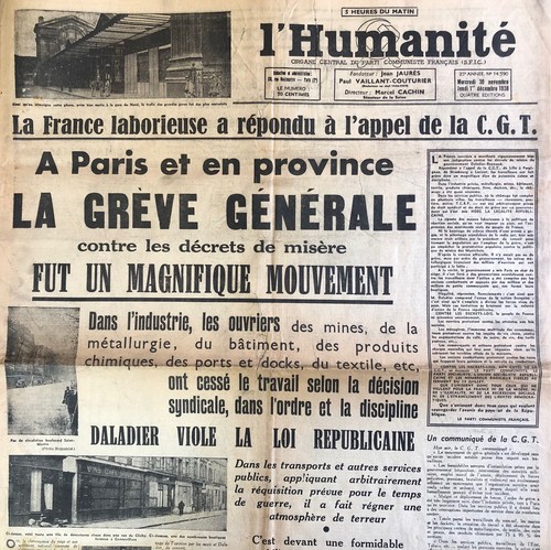 Journal humanite 11 - journal, 30/11/1938