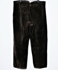 French 1930/40s Buckle Back Brown Thick Corduroy Work Chore Peasant Pants W39