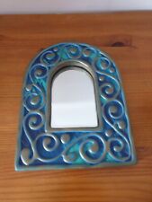 Joli miroir encadré bois bleu