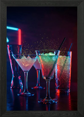 Neon lit cocktail glasses - neon,