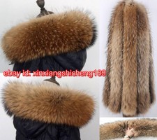 Naturel écharpe Réel Col en fourrure véritable Écharpes  F D'Hiver veste Parka