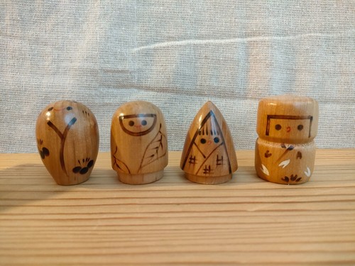 Four cute kokeshi dolls - ,, they