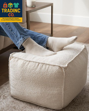 Beautiful Boucle Pouf Ottoman