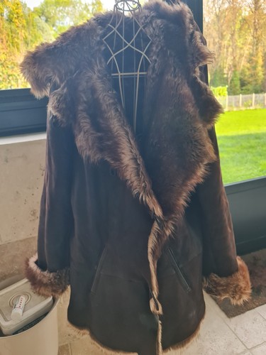 Veste cuir agneau lainé - cuir,