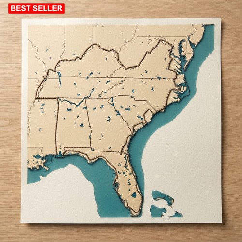 Marine map card - map, lakes