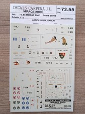 Décalcomanies Maquette Avion 1:72 Mirage 2000