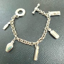 Bracelet à breloques "GIVENCHY" en acier inoxydable argent collector 