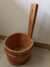 Seau En Bois Style Sauna Avec