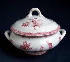 Soupière Service Fontanges Faïence de Sarreguemines France 1920