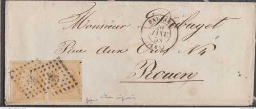 Rare paire sur lettre - rare, le