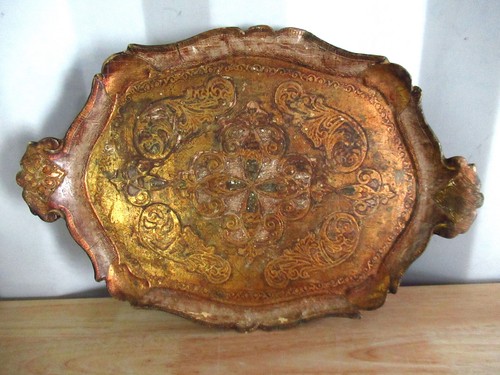 Ancien plateau florentin bois - ancien,