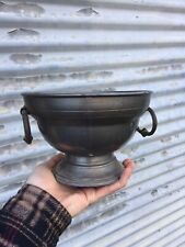 ANCIEN CACHE POT JARDINIÈRE EN ÉTAIN Vintage Poinçon Rose