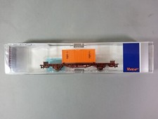 ROCO ech HO ep IV ref 76986 Wagon SNCF porte container CNC avec boite