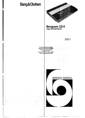 Service manual bang - service, olufsen