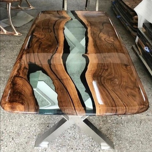 Table époxy transparente - , avec