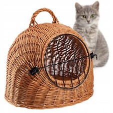 Panier de transport KADAX pour animaux, panier pour chat en osier, 34 x 40 cm