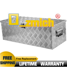 Boîte de rangement Aluminium avec Serrure Caisse à outils Malle de transport 64L