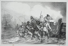 Scene Bataille LITHOGRAPHIE