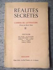 REVUE RÉALITÉS SECRÈTES N° 2 1956 MARCEL BÉALU MAX JACOB FRANCIS PONGE MEYRINCK