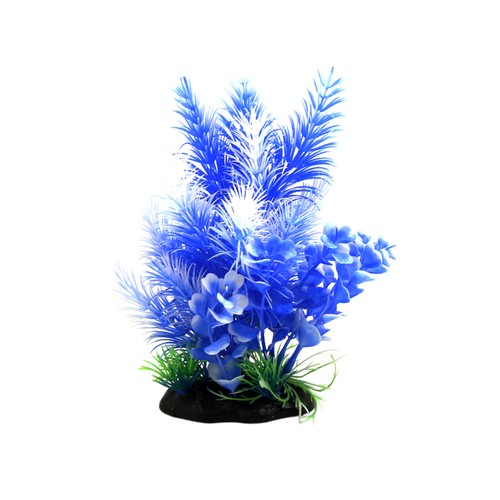Plante plastique blanc bleu - plastique,