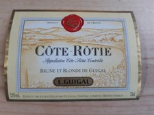 étiquette vin Côte Rôtie Cote Brune et Blonde Domaine GUIGAL Rhone wine label