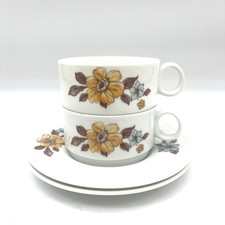 Coppia De Tasses À Thé Colonne Richard Ginori Design Gariboldi Vintage Fleurs